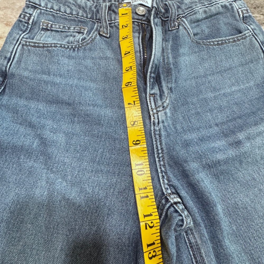 Zenana Jeans Wide Leg 100% Cotton Blue 25 High Rise 90s Boho Western - Picture 7 of 9